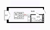 Студия, 22,75 м² О ЖК «Апарт-комплекс ЮНИТИ»