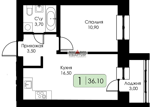 1-к.квартира, Ипподромный проезд, д.9.