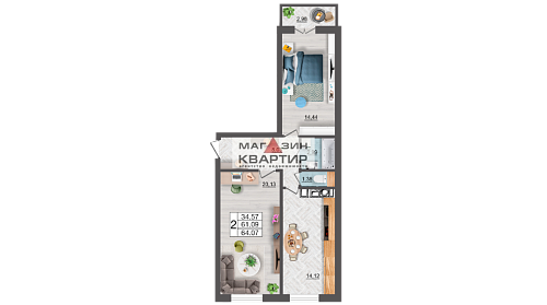 2 комнатная квартира Смоленск