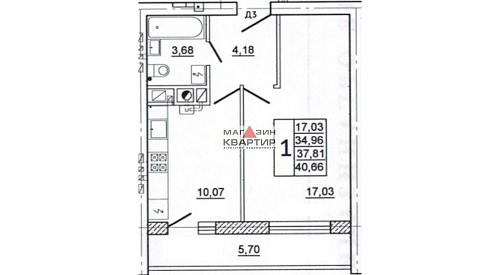 1 комнатная квартира в Смоленске