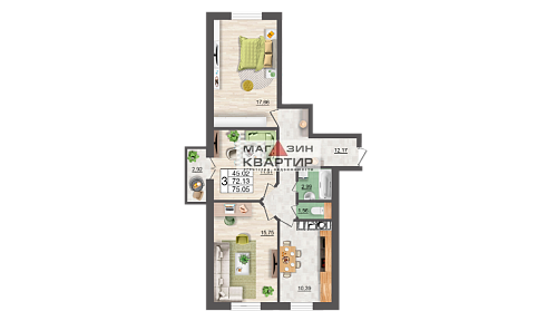 2 комнатная квартира Смоленск