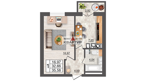 1 комнатная квартира Смоленск