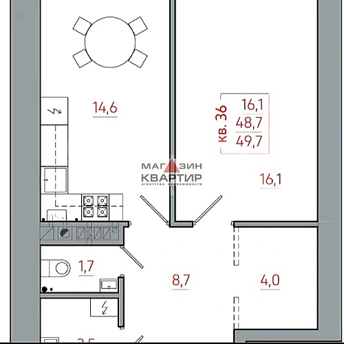 1 комнатная квартира индивидуальное отопление деревня Киселевка