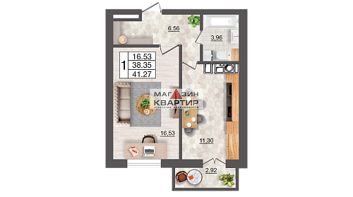 1 комнатная квартира Смоленск