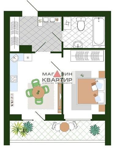 Евродвухкомнатная квартира с индивидуальным отоплением