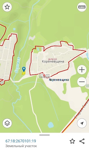 Земельный участок 19,9 сот. д. Кореневщина Михновское с/пос.