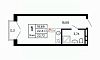 Студия, 22,75 м² О ЖК «Апарт-комплекс ЮНИТИ»