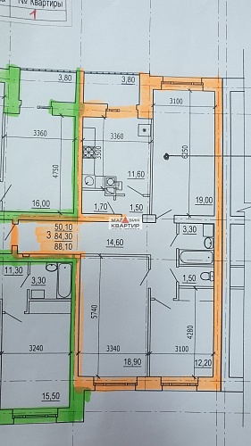 3-комнатная квартира с индив.отопл. пр-т Гагарина.