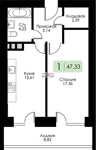 1 комнатная квартира Смоленск