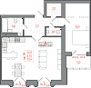 1- ком. квартира, площадью 72,4 м²., деревня Киселевка.