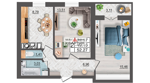2 комнатная квартира Смоленск