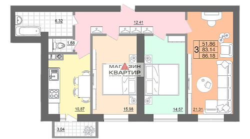 Купить 3 комнатную квартиру в Смоленске