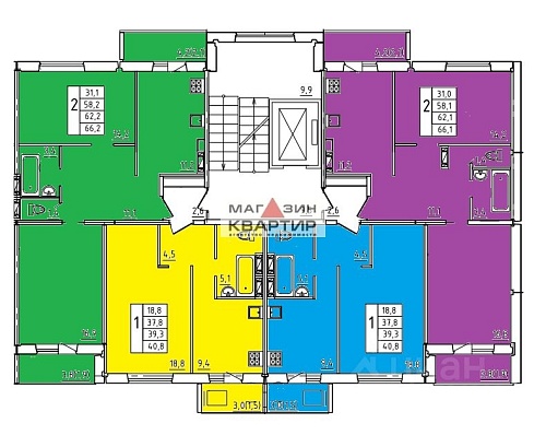 1-ком. квартира, 39,3 м² 2- я Киевская улица